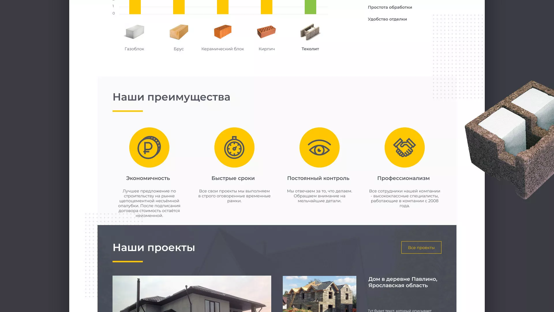 Создание сайта для строительной компании «ЭКОДОМ» в Перми