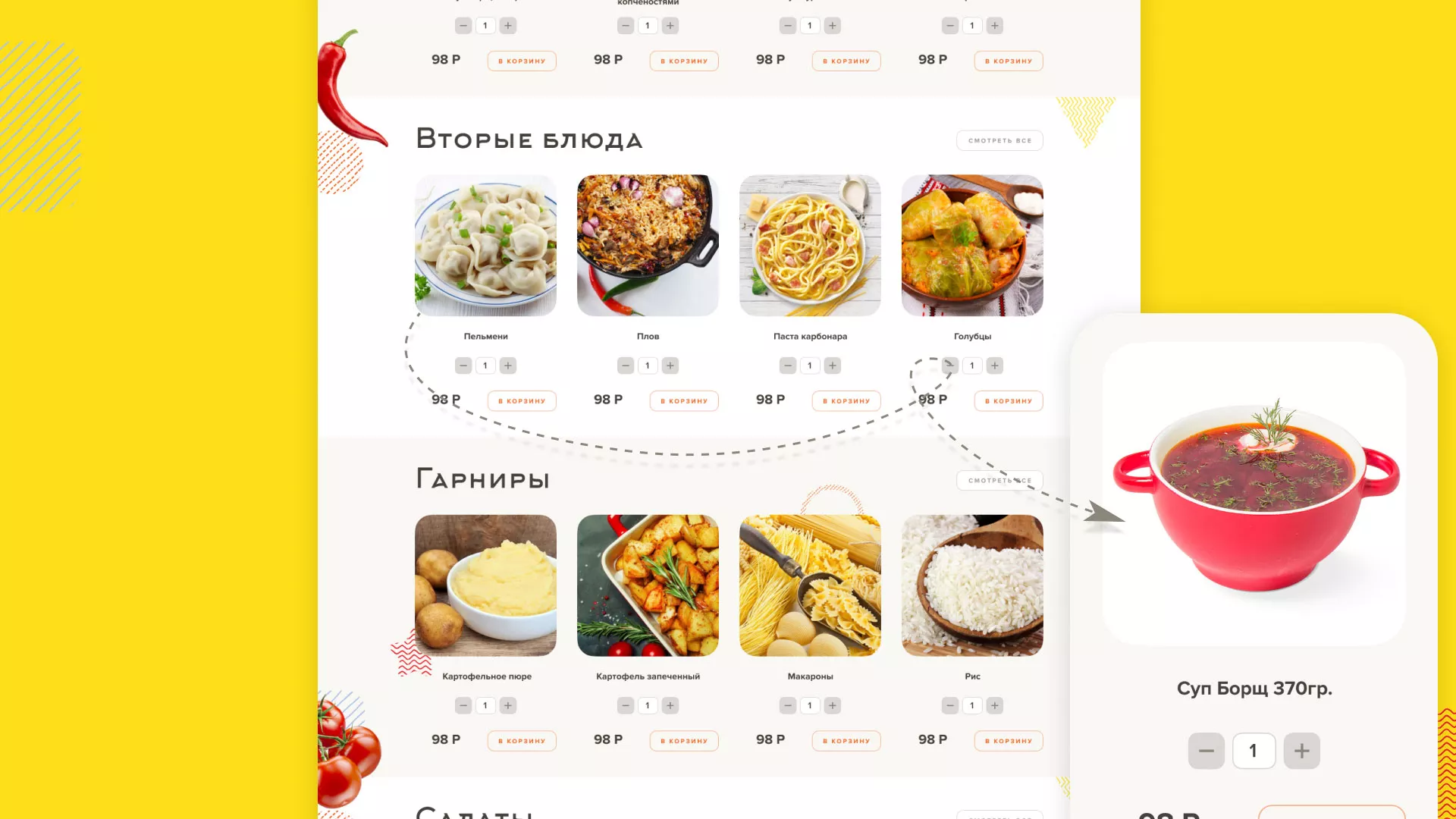 Разработка сайта кафе-столовой «Суп-Мясо-Салат» в Перми